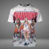 UConn Huskies Womens Basketball 2025 Big East Conference Regular Season Champions NIL All Over Print Shirt