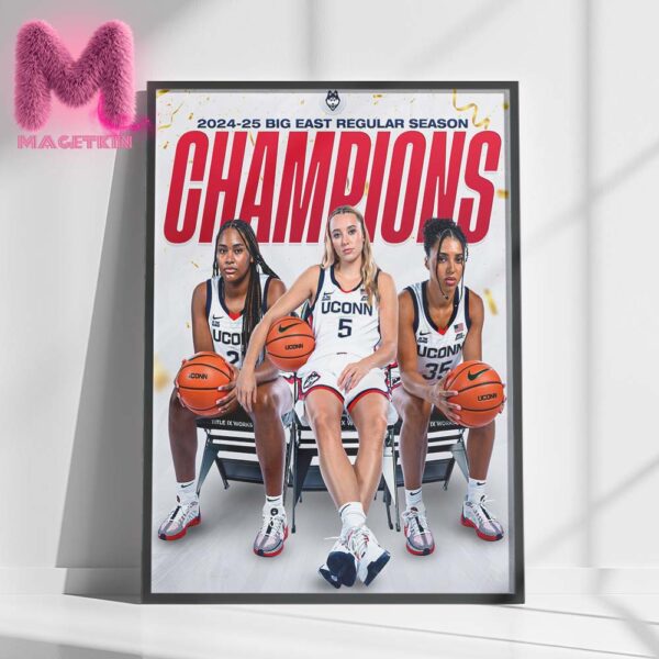 2024-2025 Big East Ragular Season Champions Ucon Husky Womens Basketball NIL Home Decor Poster Canvas