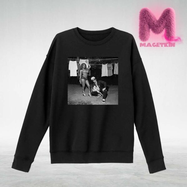 Bruno Mars With Sexyy Red Black And White Photo Throw It Up Limited Unisex Long Sleeve