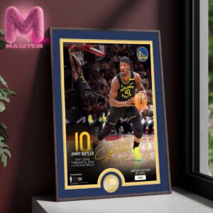 Highland Mint Jimmy Butler III Golden State Warriors First Game Bronze Coin Photo Mint NBA Season Home Decor Poster Canvas