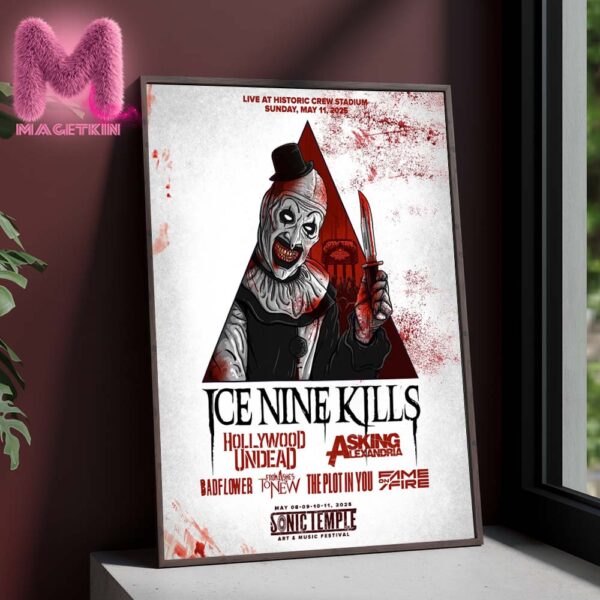 Ice Nine Kills The Live Show Music Horror Poster For Historic Crew Stadium On Sunday May 11 2025 Home Decor Poster Canvas