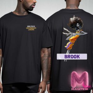 Los Angeles Lakers x One Piece Brook Character Poster For Game Night Collab Coming To LA In The Purple & Gold On February 28th 2025 Two Sides Unisex T-Shirt