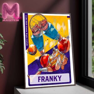 Los Angeles Lakers x One Piece Franky Character Poster For Game Night Collab Coming To LA In The Purple & Gold On February 28th 2025 Home Decor Poster Canvas