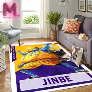 Los Angeles Lakers x One Piece Jinbe Character Poster For Game Night Collab Coming To LA In The Purple & Gold On February 28th 2025 Rug Home Decor