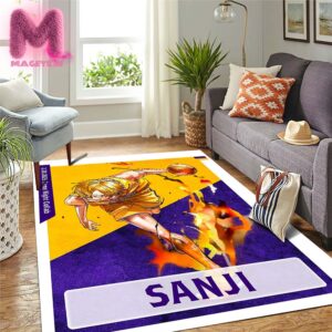 Los Angeles Lakers x One Piece Sanji Character Poster For Game Night Collab Coming To LA In The Purple & Gold On February 28th 2025 Rug Home Decor