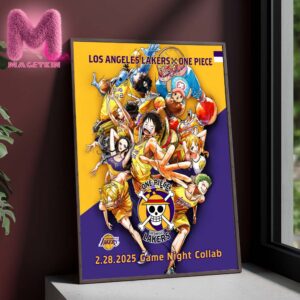 Los Angeles Lakers x One Piece The Straw Hat Pirates Coming To LA In The Purple & Gold NBA Season Home Decor Poster Canvas