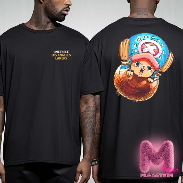 Los Angeles Lakers x One Piece Tony Tony Chopper Character Poster For Game Night Collab Coming To LA In The Purple & Gold On February 28th 2025 Two Sides Unisex T-Shirt