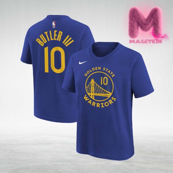 Nike Jimmy Butler III Royal Golden State Warriors Icon Edition Name And Number NBA Season Two Sides Unisex T-Shirt