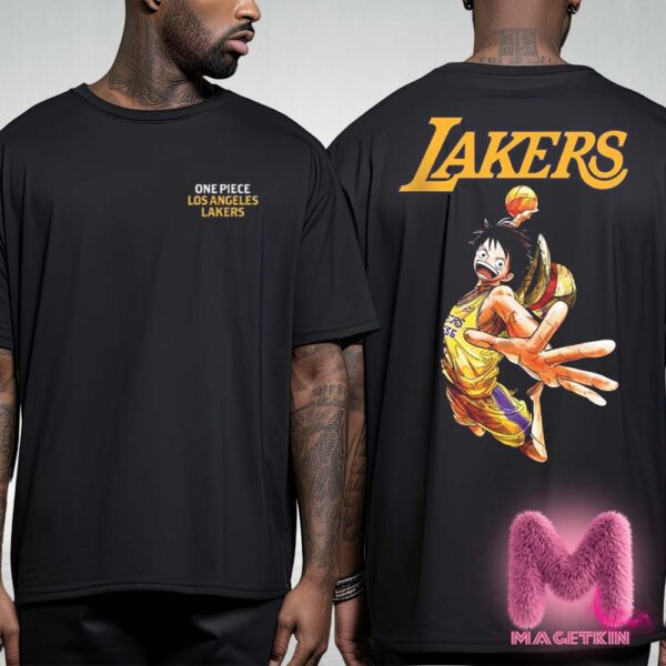 One Piece x Los Angeles Lakers Game Night Los Angeles Lakers vs Los Angeles Clippers Matchups NBA Season 2025 Two Sides Unisex T-Shirt