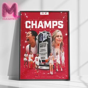 UNLV Lady Rebels 2025 Mountain West Regular Season Champions Back To Back To Back To Back Home Decor Poster Canvas