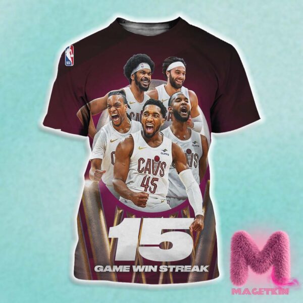 Cleveland Cavaliers 15 Game Win Streak Become The 6th Team In NBA History 3D Shirt