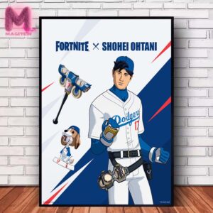 Fornite x Shohei Ohtani Shohei Ohtani And Decoys Bobblehead Los Angeles Dodgers MLB Home Decor Poster Canvas