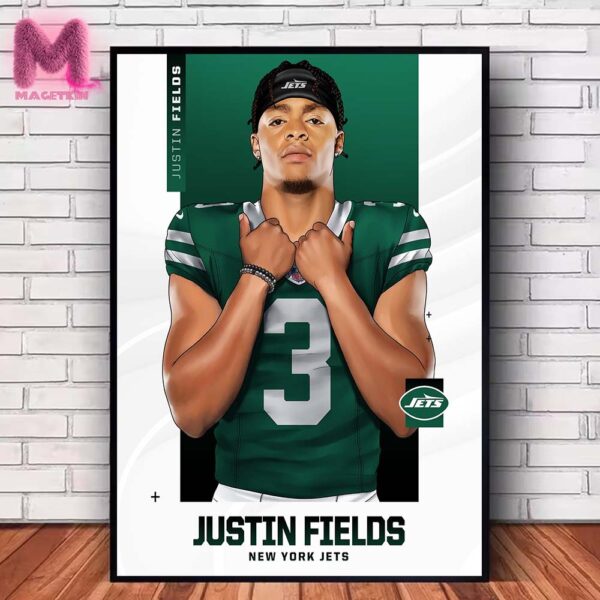 Justin Fields Has Signed With The New York Jets  NFL Home Decor Poster Canvas