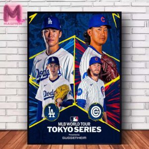 Los Angeles Dodgers Vs Chicago Cubs Matchup In MLB World Tour Tokyo Series 2025 On March 15 And 16 Poster Canvas