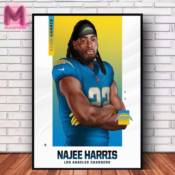 Najee Harris Has Signed With Los Angeles Chargers NFL Home Decor Poster Canvas