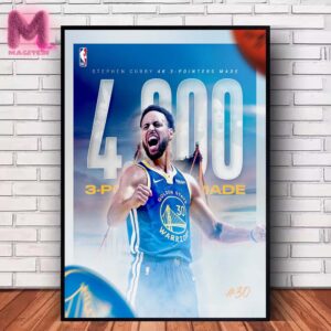 Stephen Curry Golden State Warriors 4K 3 Pointers Made NBA Home Decor Poster Canvas