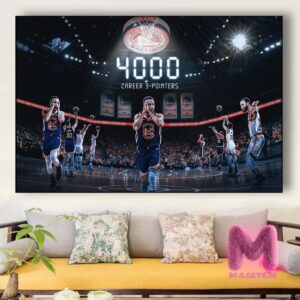 Stephen Curry Golden State Warriors Becomes The First Player In NBA History To Drain 4000 Career 3 Pointers Poster Canvas